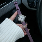 Scottie 9686 Women’s Watch – Waterproof Quartz with Diamond Accents & Leather Strap Purple