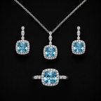 Ice-Blue Zircon Jewelry Set