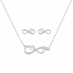 Infinity Blossom Necklace & Stud Earring Set