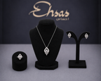 Exquisite 925 Sterling Silver Teardrop Jewelry Set with Intricate Floral Crystal Clusters