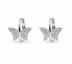 Butterfly  Hoop Earrings with Shimmering Pav‚ Crystals
