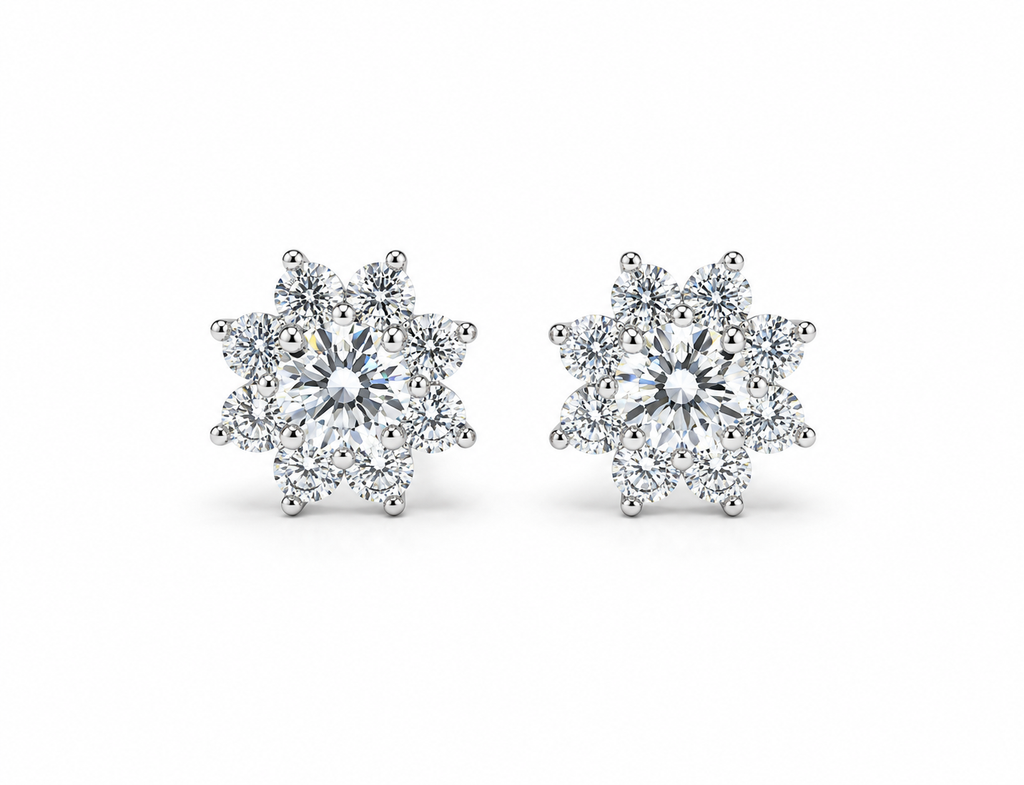 Radiant Sunburst Floral Stud Earrings