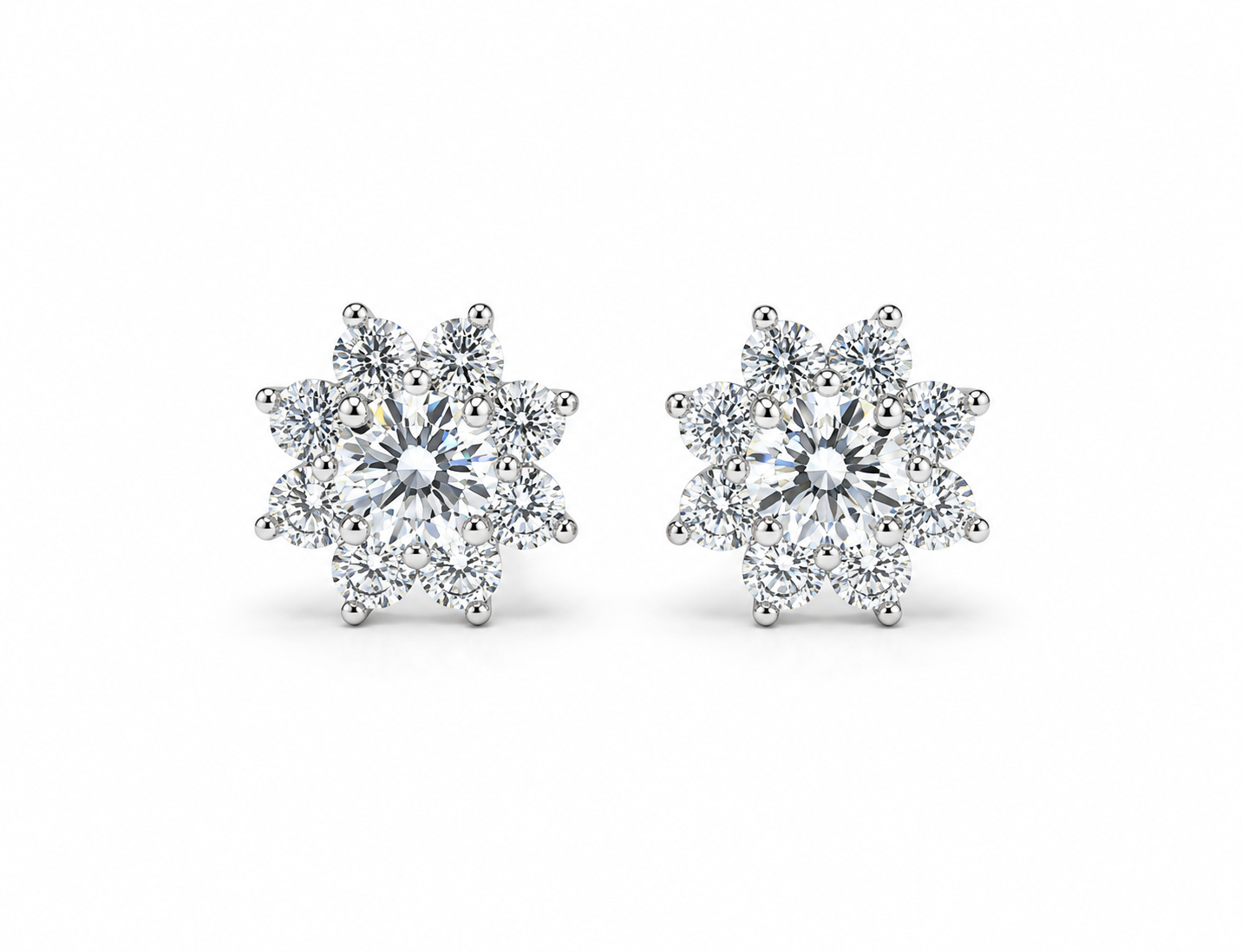Radiant Sunburst Floral Stud Earrings