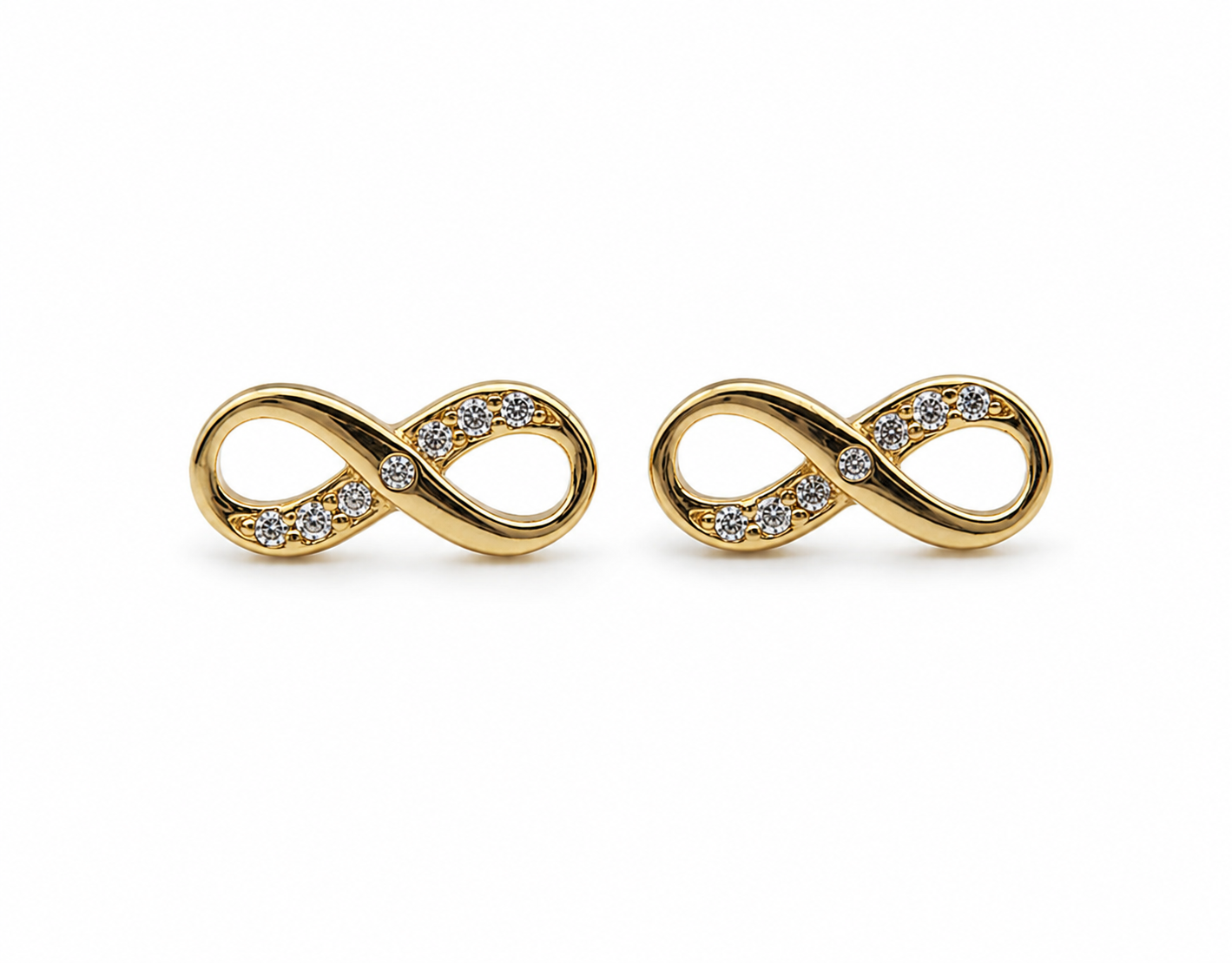 Timeless Gold Infinity Symbol Stud Earrings