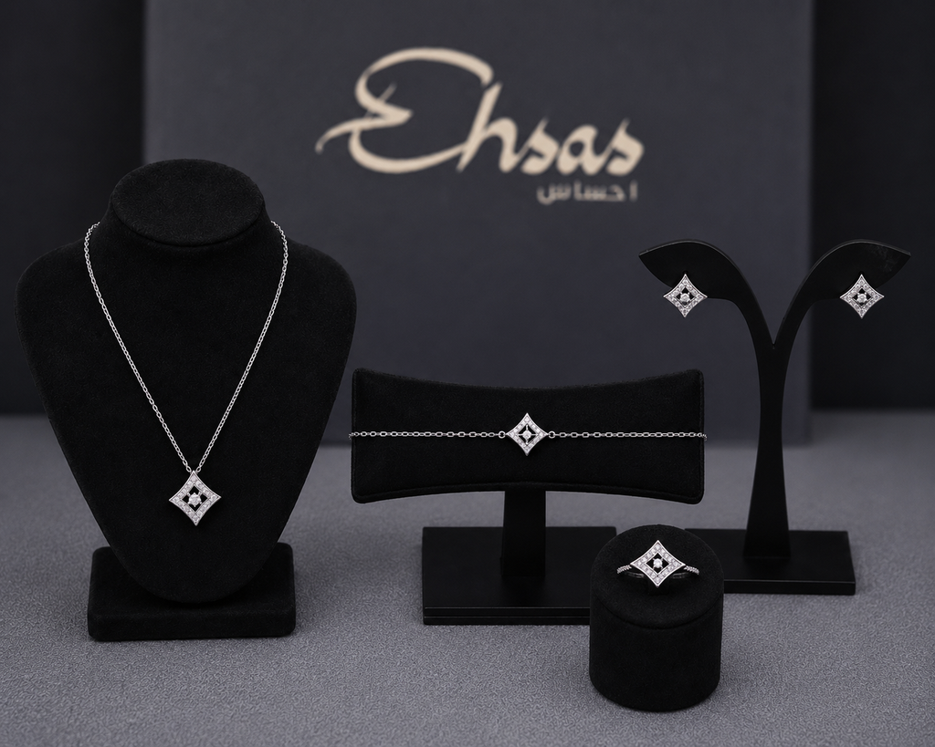 Geometric Rhombus Cut-Out Jewelry Set