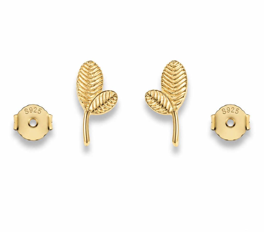 Double Leaf Stud Earrings