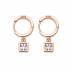 Geometric Cube Huggie Drop Earrings