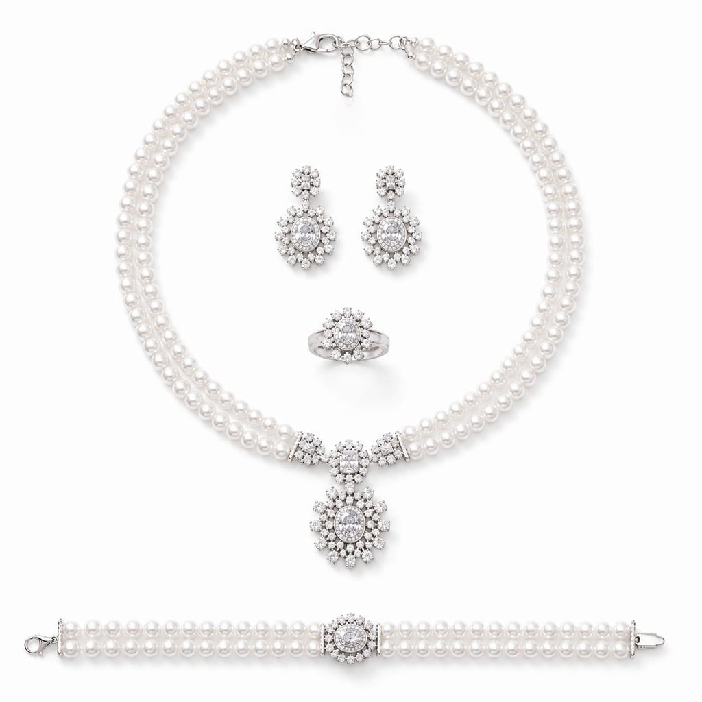 Double-Strand Pearl Jewelry Set