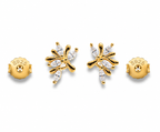 Nature-Inspired Tree of Life Stud Earrings with Marquise Crystal Leaves