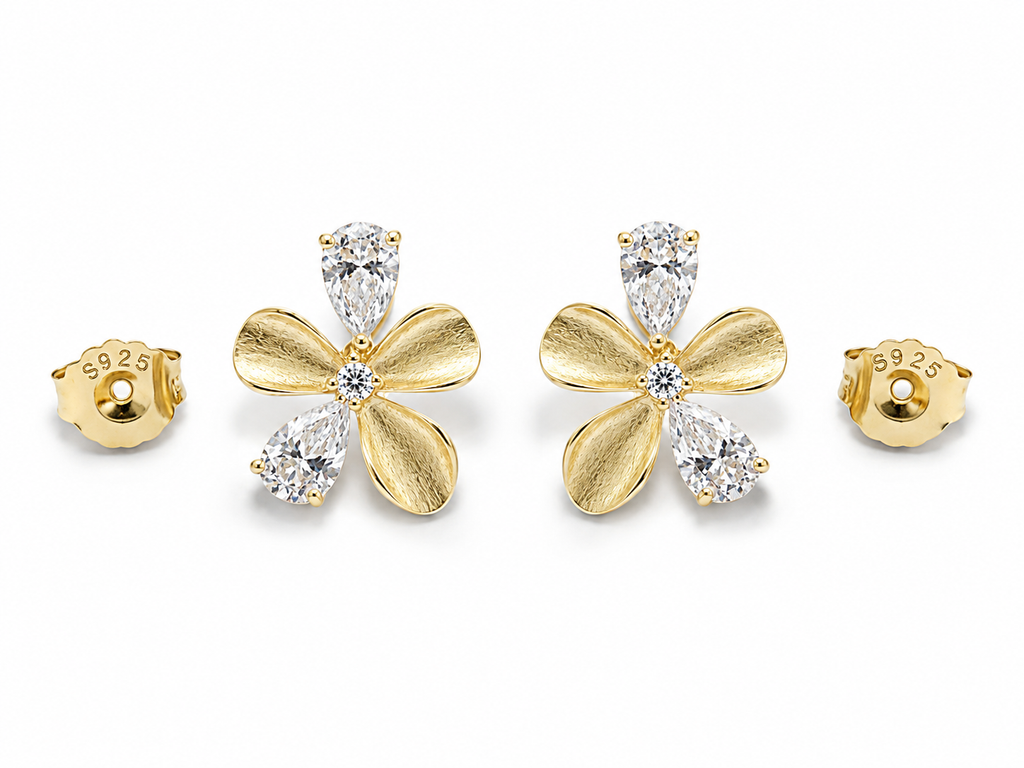 Frosted Petal Flower Studs