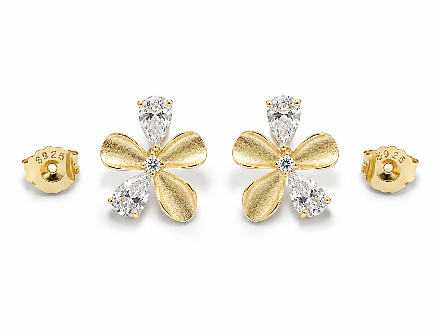 Frosted Petal Flower Studs