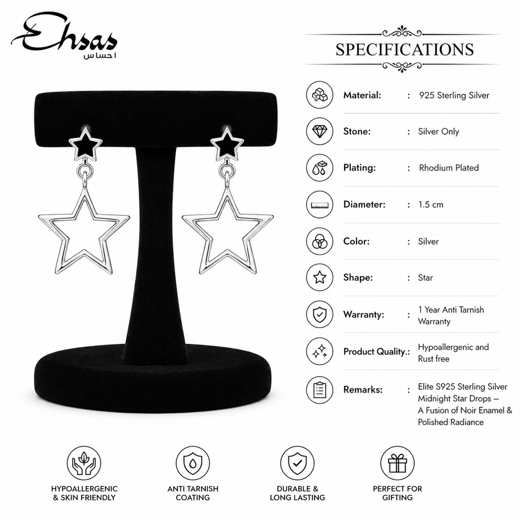 Elite Silver Midnight Star Drops