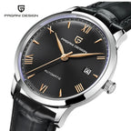 Pagani Design 1759 Men’s Automatic Pilot Watch Leather Strap – Seiko NH35 Movement, Sapphire Glass & 100M Waterproof Black Dial