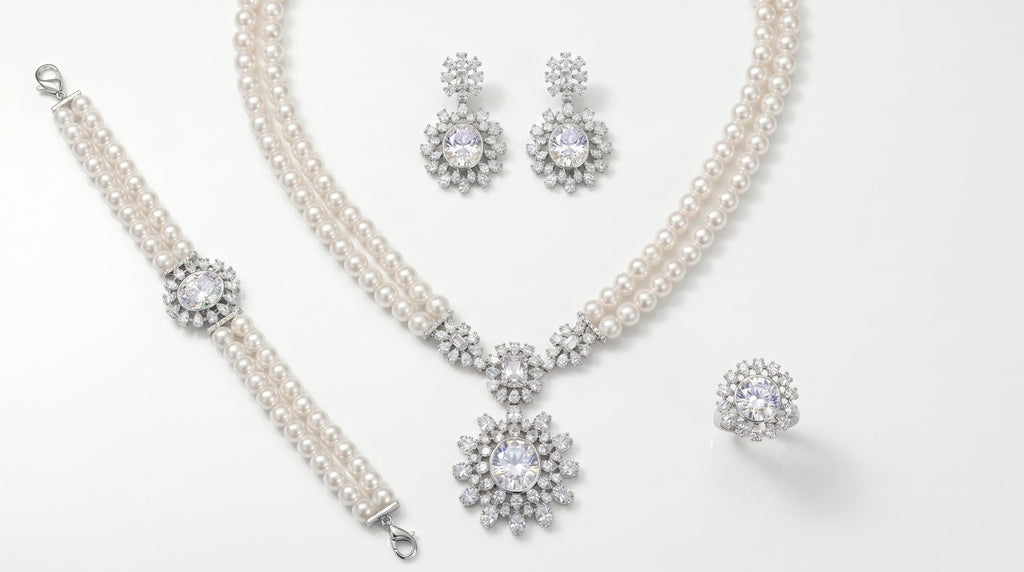 Double-Strand Pearl Jewelry Set
