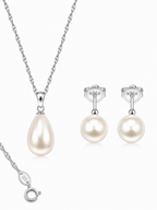 Teardrop Pearl Necklace & Stud Earring Set