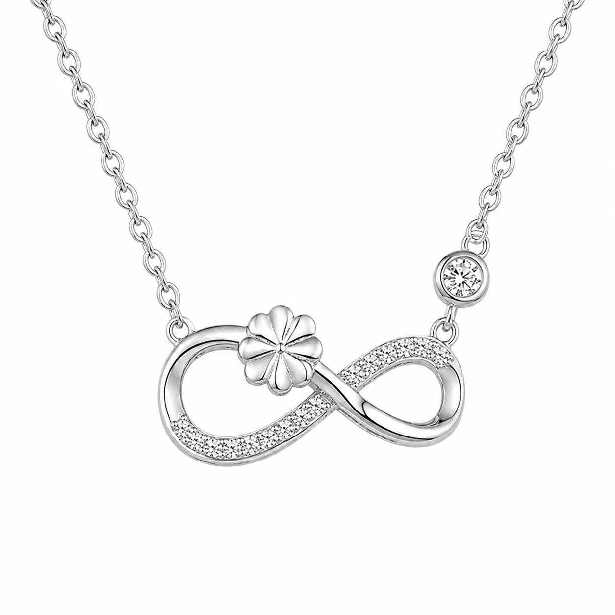 Infinity Blossom Necklace & Stud Earring Set