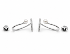 J-Hook Earrings with Shimmering Pav