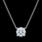 S925 Silver Round Solitaire Necklace