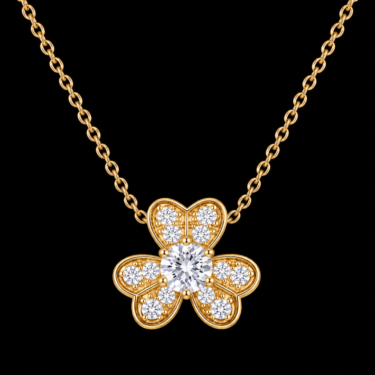 Sterling Silver Gold Blossom Necklace