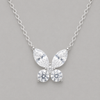 Radiant Silver-Toned Butterfly Necklace