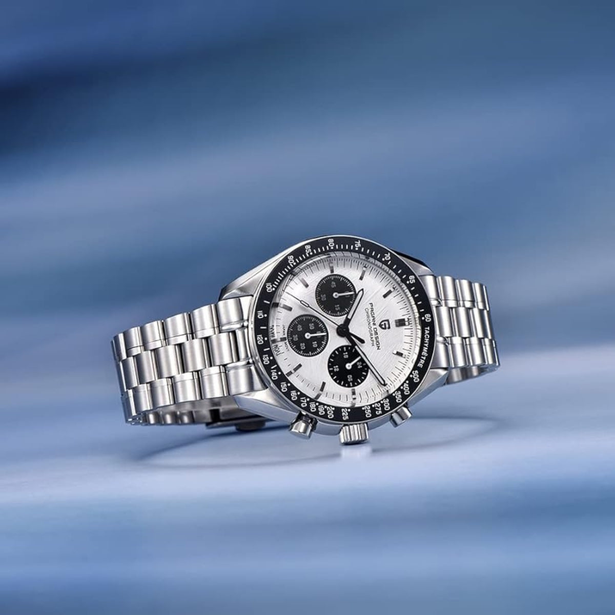 Pagani Design V6 Men’s Watch – VK63 Quartz Chronograph Stainless Steel - PD 1701 - White and Black Dial