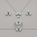 Three-Leaf Clover Jewelry Set Pavé-Set