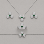 Three-Leaf Clover Jewelry Set Pavé-Set