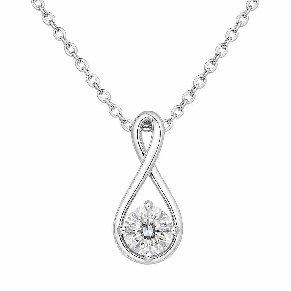 925 Infinity Loop Silver-Tone Necklace