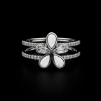Pearl Flower Silver Ring
