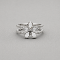 Pearl Flower Silver Ring