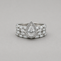 Sterling Silver Pear Halo Set