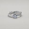 Overlapping Solitaire Silver Ring set