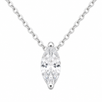 S925 Silver Marquise Moissanite Solitaire Necklace