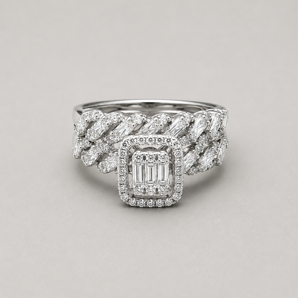 Emerald Cut Ring Set