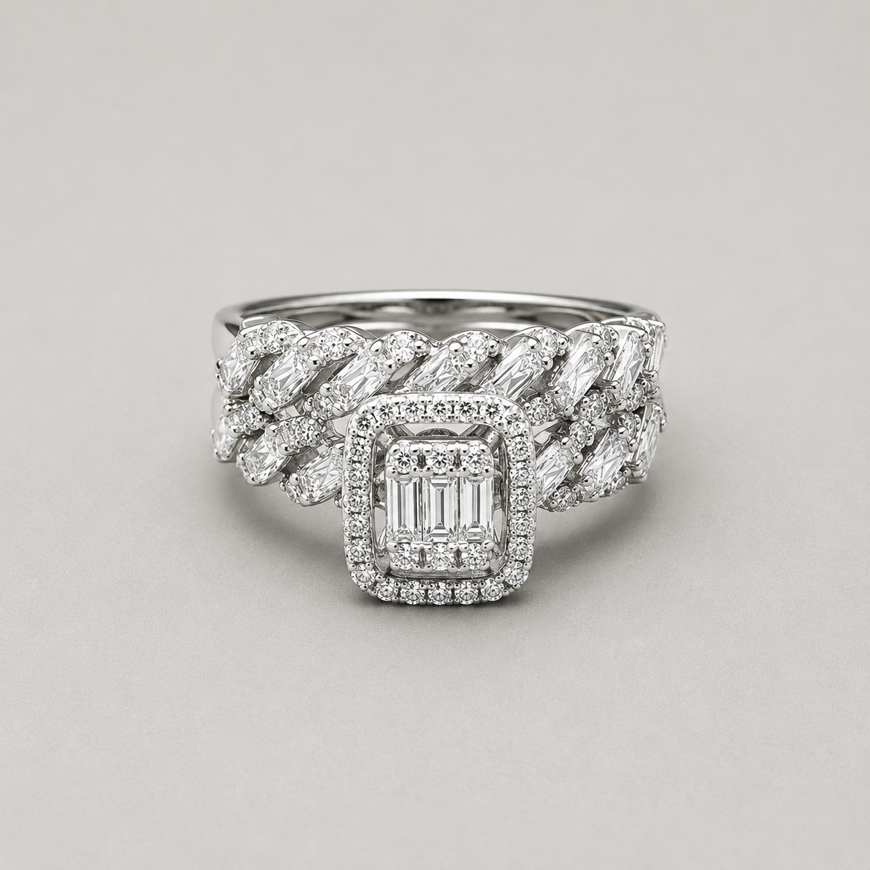Emerald Cut Ring Set
