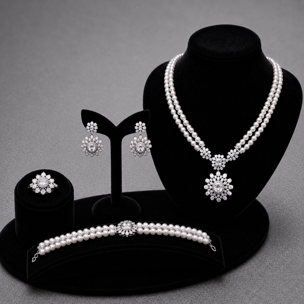 Double-Strand Pearl Jewelry Set
