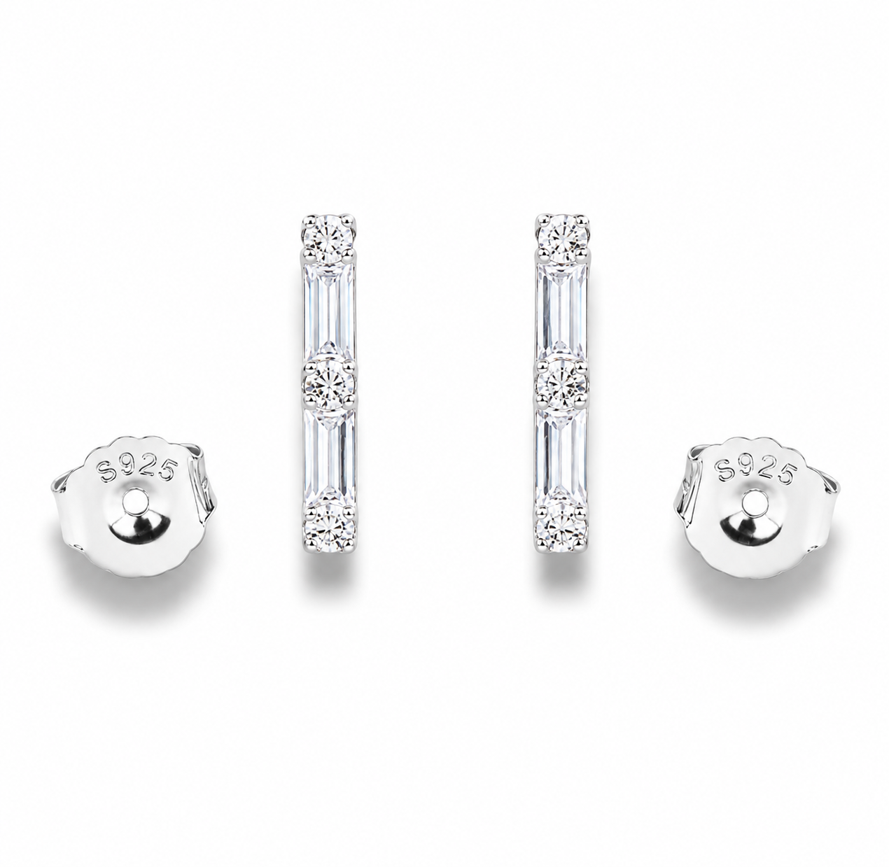 Elegant Geometric C-Hoop Studs