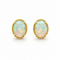 Oval Iridescent Opal Stud
