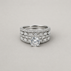 Pear Solitaire Ring Set Bridal