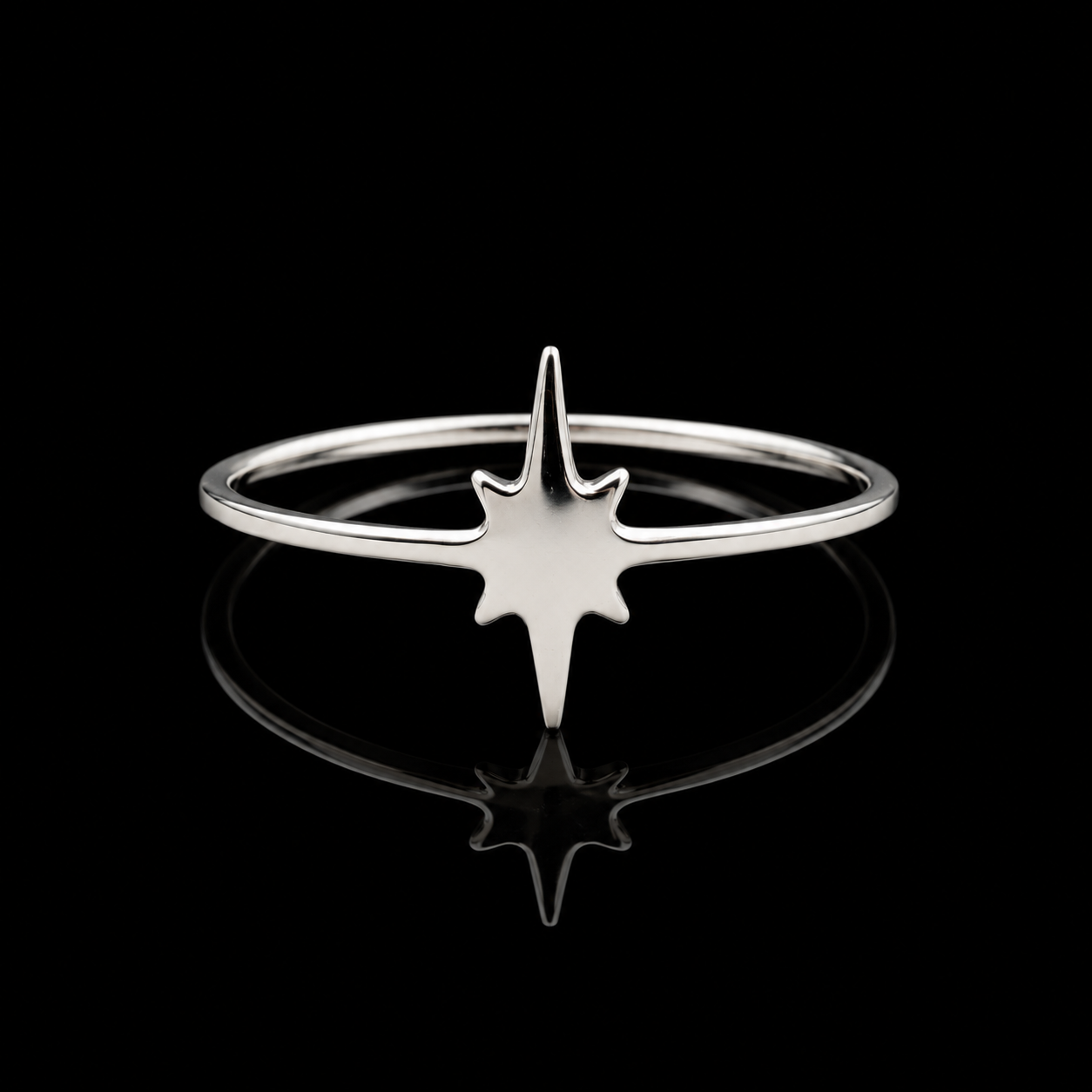 Minimalist Polished North Star Ring