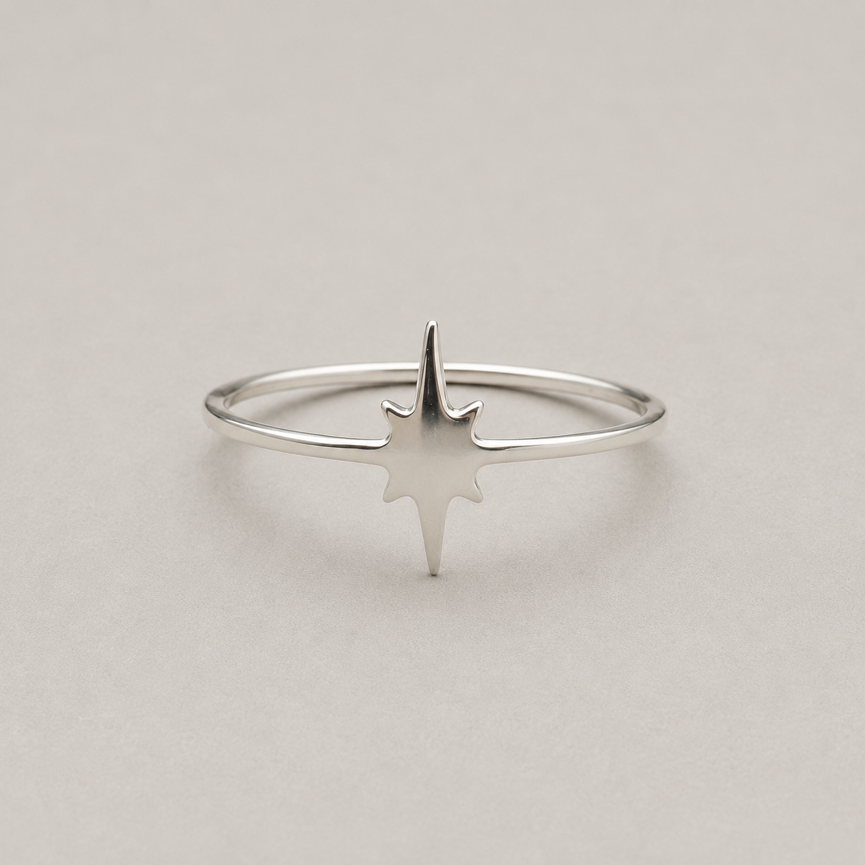 Minimalist Polished North Star Ring