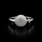 Sterling Silver Exquisite Pavé Ball Ring