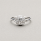 Sterling Silver Exquisite Pavé Ball Ring