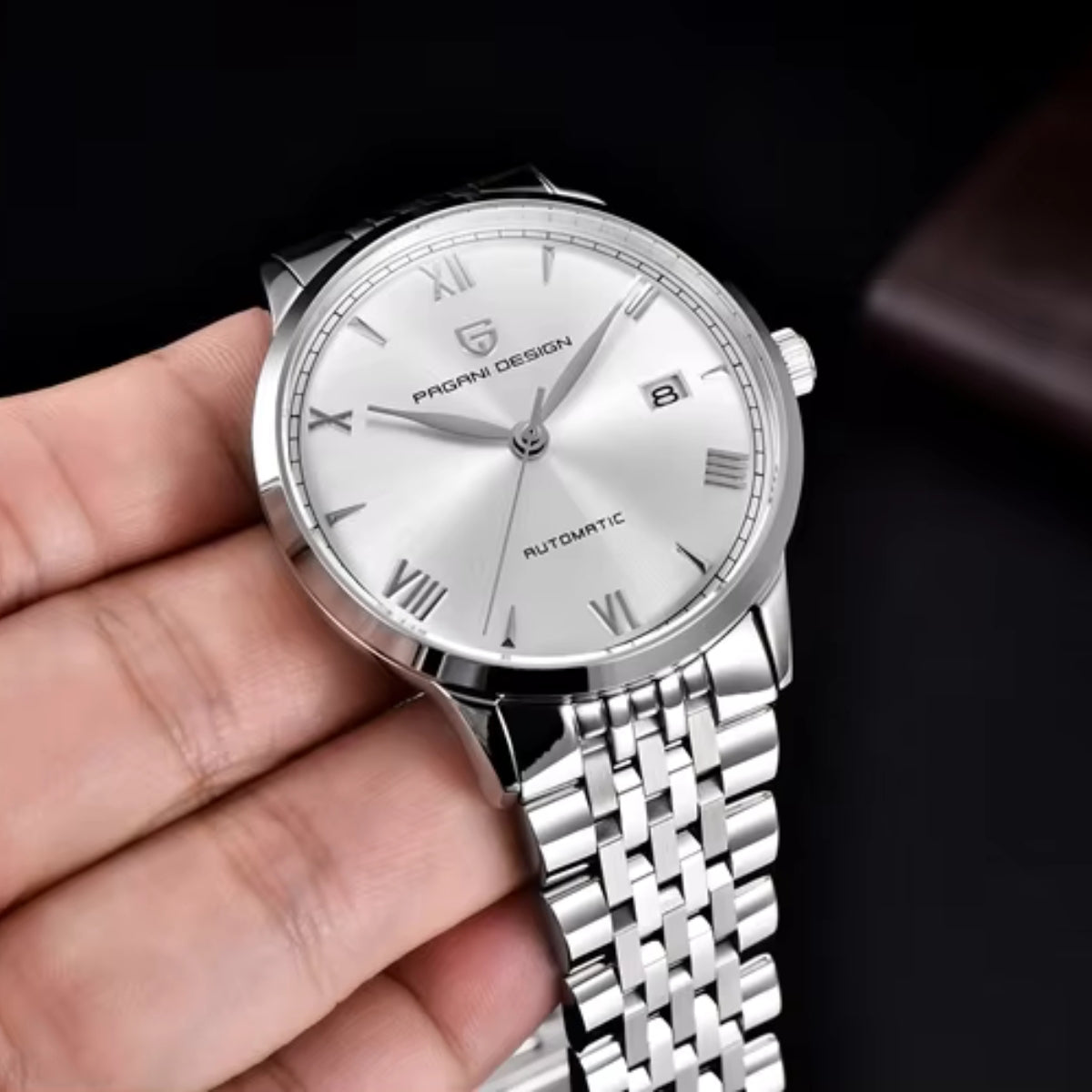 Pagani Design 1759 Men’s Automatic Pilot Watch Stainless Steel – Seiko NH35 Movement, Sapphire Glass & 100M Waterproof White Dial