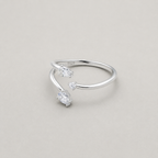 Open Ring with Pear Cut Crystals