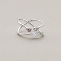 Elegant Silver Criss Cross Ring