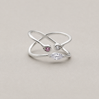Elegant Silver Criss Cross Ring