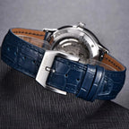 Pagani Design 1759 Men’s Automatic Pilot Watch Leather Strap – Seiko NH35 Movement, Sapphire Glass & 100M Waterproof Blue Dial