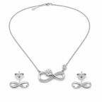 Infinity Blossom Necklace & Stud Earring Set