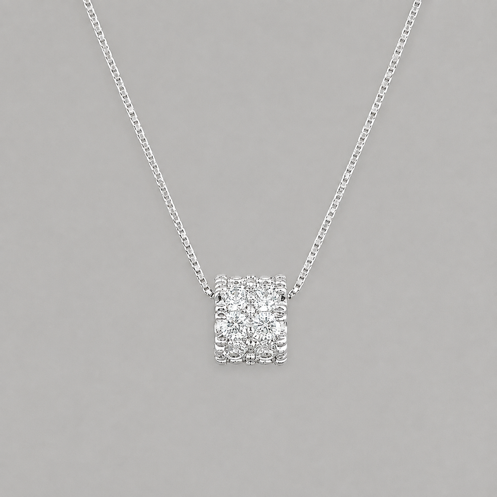 Radiant S925 Silver Cylinder Necklace